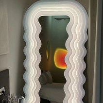 북유럽 스타일 언발란스한 골판지 플라스틱 대형 전체 길이 거울 스탠딩 유리 가정용 데코레이션, [01]