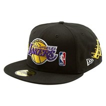 New Era LA 로스앤젤레스 레이커스 59FIFTY 17x NBA 월드 챔피언 카운트 더 링스 피티드 캡 모자