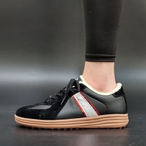 아놀드파마 여성 독일군 겨울 골프화 소가죽 스파이크리스 털 안감 스니커즈 (블랙 화이트 2컬러) 방한 연습용 스크린 필드 겸용 털골프화