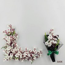 가더GADE 납골당리스 코너형과 미니꽃다발 세트 봉안당꾸미기 조화꽃장식 부착식 틀장식, 5AE) No.5) WT