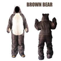 곰돌이 성인 입는침낭 솔캠장비 캠핑 차박 일체형 전신패딩, XL 170-190CM