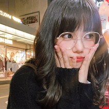 가벼운 동글이 패션 안경 알러지 방지 롱팁 안경테 블루라이트 자외선 차단