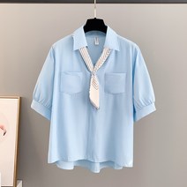 봄여름 디자인 감각적인 보타이 반팔 셔츠 여소중 쿨맥스 고급스러운 상의 트렌드