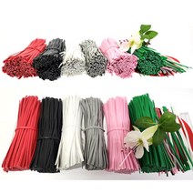 칼라타이 전선끈(철심0.45날개)30cm 250EA (6칼라)절단 무료배송/전선정리/포장전선끈/지주대고정/원예철사, 핑크