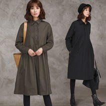 [자체제작] H11 핀턱주름A라인셔츠롱원피스