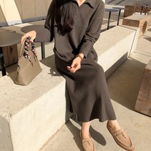 걸스데일리 / 걸스데일리/리아트 니트 원피스/롱원피스/카라원피스