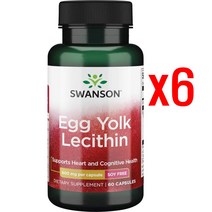 스완슨 난황유 난황 레시틴 계란레시틴 난유캡슐 60캡슐 6개