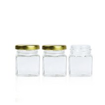가인글로벌 사각쨈55ml [1개 골드캡] 미니유리병 잼병, 1개, 55ml