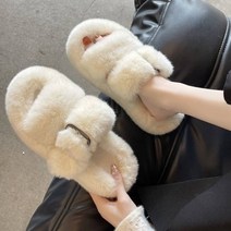 몽글몽글 귀여운 밍크털 겨울 슬리퍼 4cm 통굽 키높이 실내화