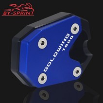자이로-x 50 고무 패드레이저 로고 오토바이 CNC 킥 스탠드 사이드 확장 패드 혼다 골드윙 1800 GL 2018-2, 05 파란