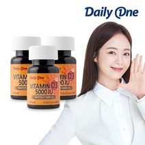 데일리원 전소민 비타민D 3 5000IU 캐나다 직수입 고함량 프리미엄 영양제 100캡슐, 3개, 100정