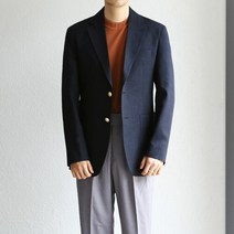 봄코디 린넨 금장 네이비 싱글 블레이저 자켓
