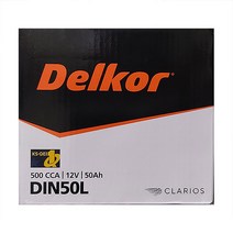 DIN50L 델코 차량용 50Ah 자동차배터리 코나EV 베뉴 K3 니로EV 스파크(LPG) 티볼리(가솔린) 조에EV, 폐밧데리반납안함(공구대여불가), 1개