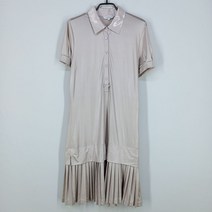 빈티지다온 톰보이 플리츠레이어드 새틴 반팔원피스 펄베이지66