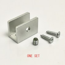 유리난간 강화유리난간 유리난간대 스텐 난간대 고정 4개/대 공간 알루미늄 유리 클립 조절 벽 마운, 01 Black  Square