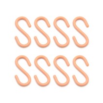 8 플라스틱 휴대용 다목적 주최자 행거 8 개 모양 후크 세트, S, 분홍색