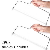 1pc 더블 라인 케이크 컷 슬라이서 조정 가능한 스테인레스 스틸 장치 케이크 장식 금형 diy bakeware 주방 요리 도구, 2개