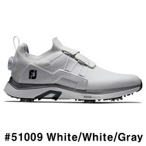 (아쿠쉬네트코리아)풋조이 하이퍼플렉스 HyperFlex 남성용 골프화 #51009 White/White/Gray, 255mm, 51009(White/Gray)