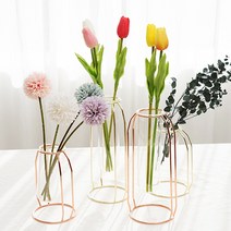 펫플랜트 감성 인테리어소품 로즈골드 와이어 꽃병화병_2colors, 1.와이어_로즈골드(장형)