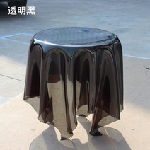 투명 아크릴 원형 사이드테이블 거실창가 침대옆사이드 미니 고스트 물결테이블, 라지(투명 블랙) 50-58 cm