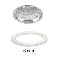 에스프레소추출기 커피 고무 링 가스 켓 세트 유연한 와셔 반지 컵에 대 Replacenent Moka Pot 프레소 메이, 04 6 cup sieve