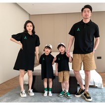 여름 여행룩 가족티 패밀리룩 돌촬영 기념일이벤트룩 카라 베이직 남여공용 반팔티