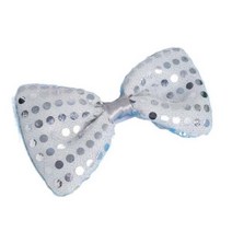 여자 남자 LED 스팽글 재즈 모자 라이트 페도라 중절모 넥타이 생일 입학 크리스마스 선물 네온 파티 바 결혼식 웨딩 의상 Navidad, Children, bow 실버