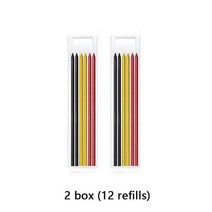 목수의 연필 목공 구멍 기계식 28mm 6 리필 리드 내장 샤프너 마킹 도구 긴 코, 2Box--colors refills
