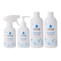 아쿠아랑 알뜰세트 - 1종세척제 과일세척제 주방세척제 위생용품, 300ml 펌프 ,스프레이x 각1개,리필500mlx2개