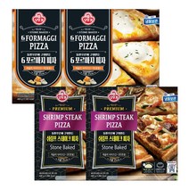 (냉동)[오뚜기]6포르마지 피자 405gx2+쉬림프 스테이크피자 430gx2, 1세트