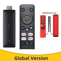 realme 4k 스마트 google tv 스틱 글로벌 버전 2gb 8gb arm cortex a53 쿼드 코어 블루투스 5.0 google tv 스틱 4kp60, EU 충전기에서, 빨간 케이스 추가