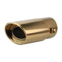 배기음튜닝 범용 자동차 배기 팁 라운드 스테인레스 스틸 머플러 테일 트림 후면 크롬 파이프 깍지 소음기, Golden straight