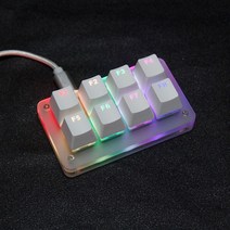 매크로 기능 키보드 바로 가기 기계식 RGB 백라이트 8 키 소프트웨어 자체 설정 캡, [02] 블루 스위치, [03] pink cap