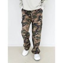 모룸 남자 린넨 시원한 카모 플라쥬 밀리터리 밴딩 와이드 카고 팬츠 3컬러 M1998