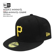 뉴에라 [슈즈네][정품] MLB 어센틱 피츠버그 파이어리츠 게임 야구모자 사이즈캡 59FIFTY 메이저리그 선수모자 미국직배송