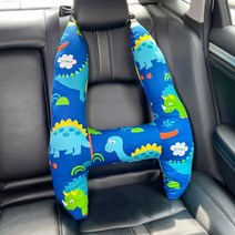 베개 자동차 머리베개 어린이 목보호대 베개 차량용 침침 차량용 이너용품 침침 차량용 잠자기 베개, H 베개 카베개 블루 공룡
