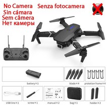 촬영드론KBDFA 높이 고정 카메라가 있는 접이식 쿼드콥터 RC 드론 헬리콥터 4K HD WiFi FPV 1080P E88, 01 black-No Camera-1B
