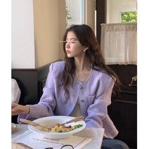 봄신상트위드 우아한 프랑스 스타일 복고풍 트위드 기질 슬리밍 탑 여성용 한국 시리즈 세련된 인터넷 연예인 패션 가을 의류