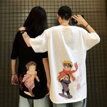 남여공용 티셔츠 커플룩 아가타 화인 남성 반팔 티셔츠 한판 조판 커플티 초화 여유 커플룩 학생 반팔