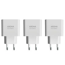 국산의힘 MADE IN KOREA 아로하 18W 고속충전기 QC 3..0/갤럭시/아이폰 호환 충전기, 충전기3개세트