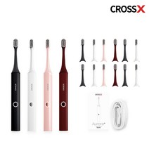 [KT알파쇼핑][최저가] [패밀리세트/본체4개+칫솔모16개] 크로스엑스 음파전동칫솔