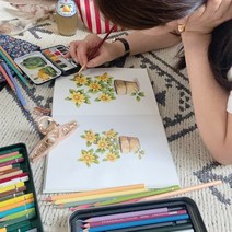 그림초보 꽃그림 수채화 그림배우기 컬러링북+제이쌤 무료클래스20강