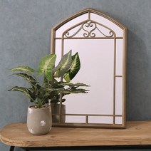 아치형 거울 창문형 사각형 매장 카페 벽걸이, 화이트