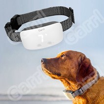 Garrl 강아지 짖음방지기 터치스크린식 자동 제어 강아지훈련용 목걸이 USB 충전식 방수 전기목걸이, 화이트, 1개