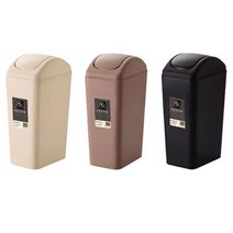 스벅이벤트 사각 사무용 휴지통 8L, 블랙