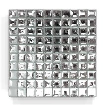 미러거울모자이크타일 면취 실버 은경30mm(1장), 접착식모자이크타일