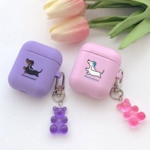 아칸케이스 그노 날아라닥스훈트 에어팟케이스, 그린, 블루캡