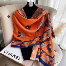 wow stone 가을 스카프 목도리 롱 스카프 우아한 플라워 프린지 궁전 머플러