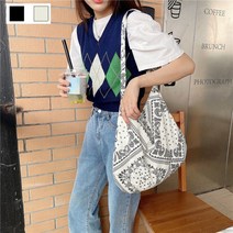 페이즐리 둥근 사각가방 에코백