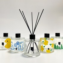 콤마다 그림 그리는 디퓨저 실내 방향제 블랙체리 200ml 봄 인테리어 화장실 만들기 선물 욕실 소품 집들이 어린이집 사무실, 가드니아, 금색+분홍, 블랙